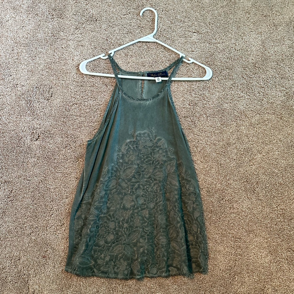 Green Floral Tank Top - Size XS